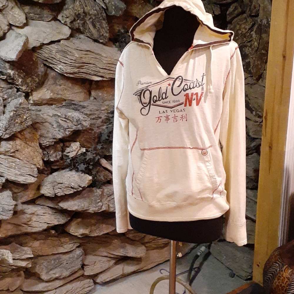 The Red Thread Series hooded shirt.